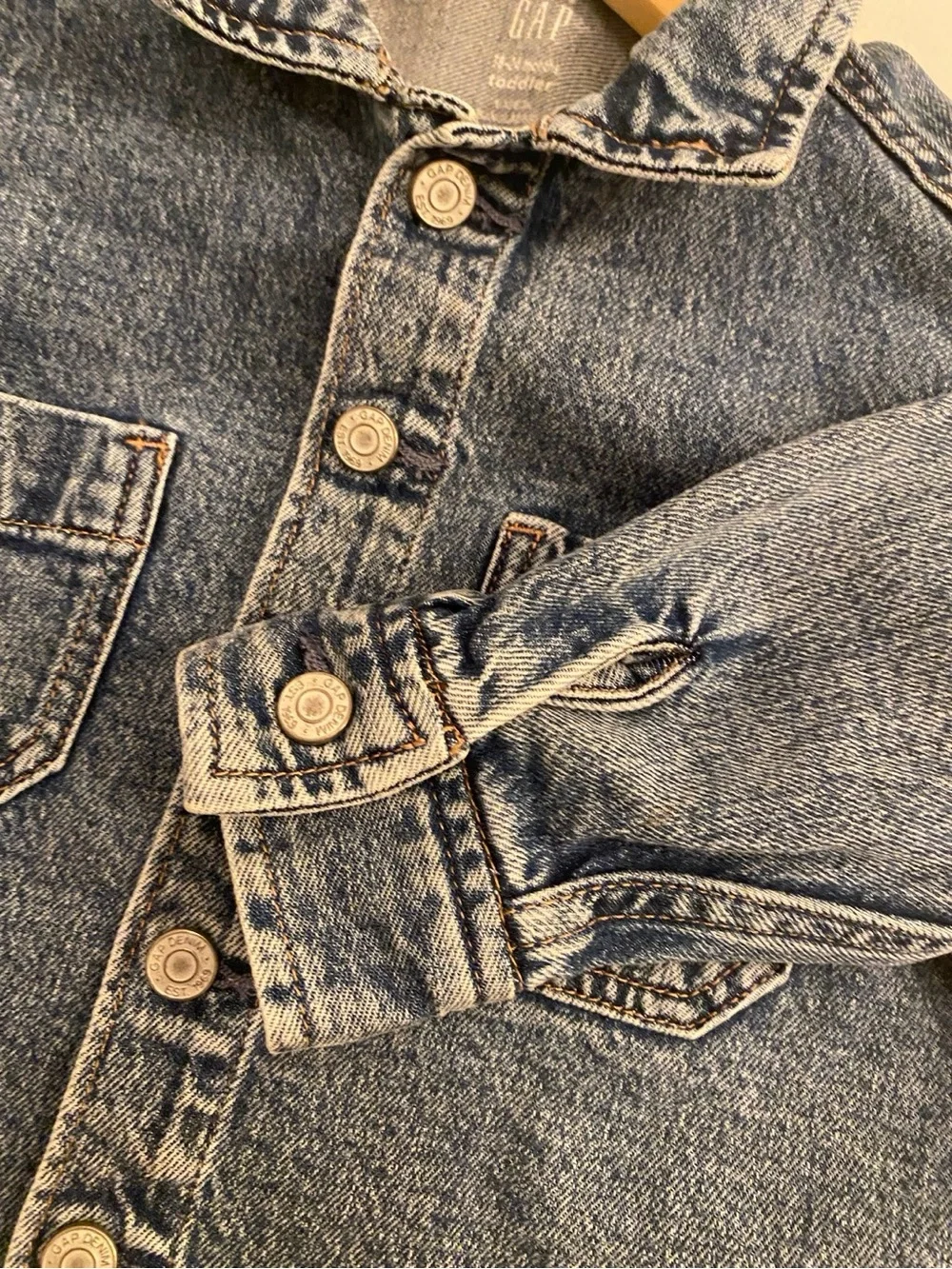 Gap Toddler Boys Blue Acid Wash Denim Button-Up Shirt Jacket